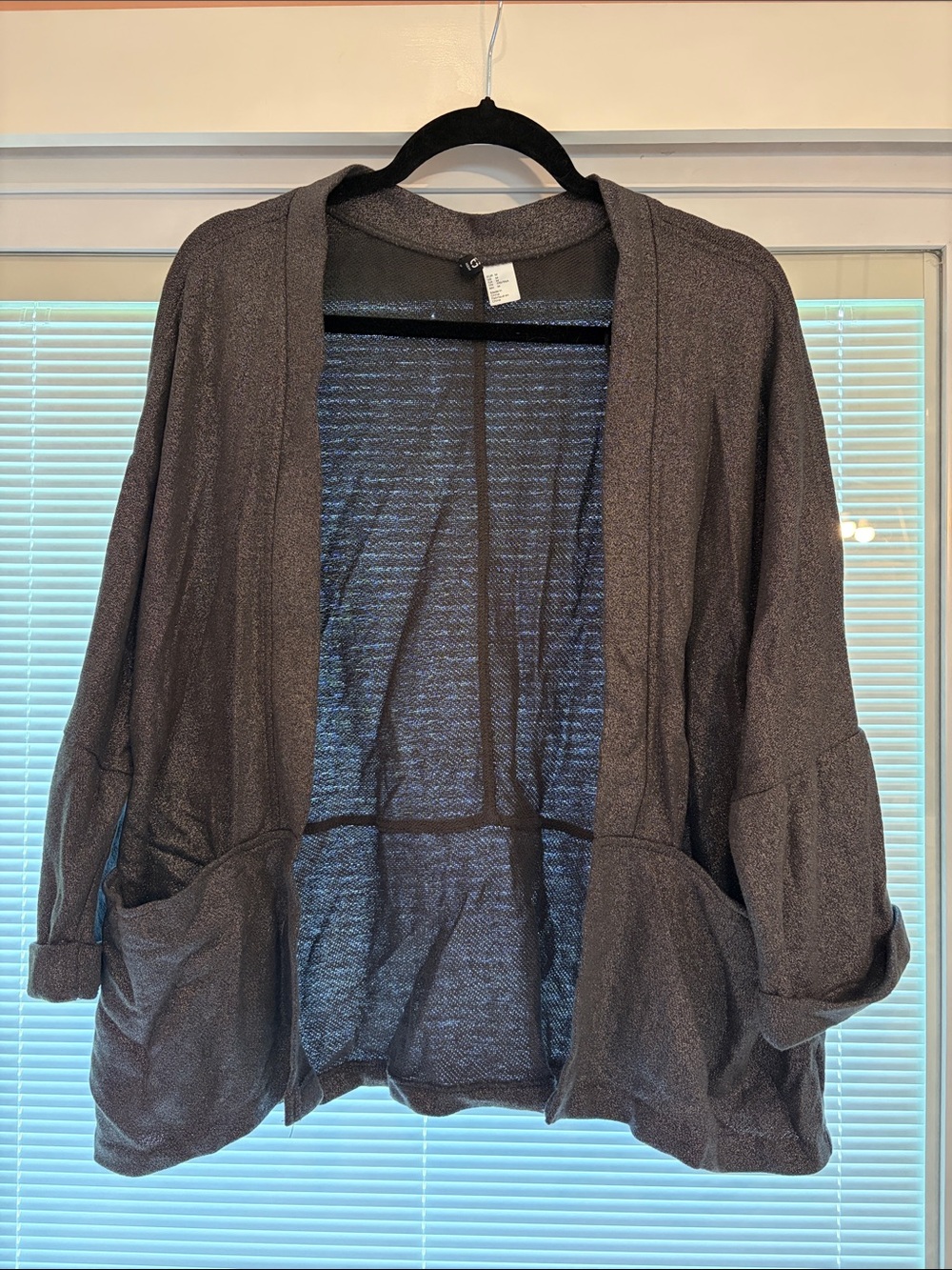 H&M Divided Gunmetal Grey and Silver Cardigan Size Medium